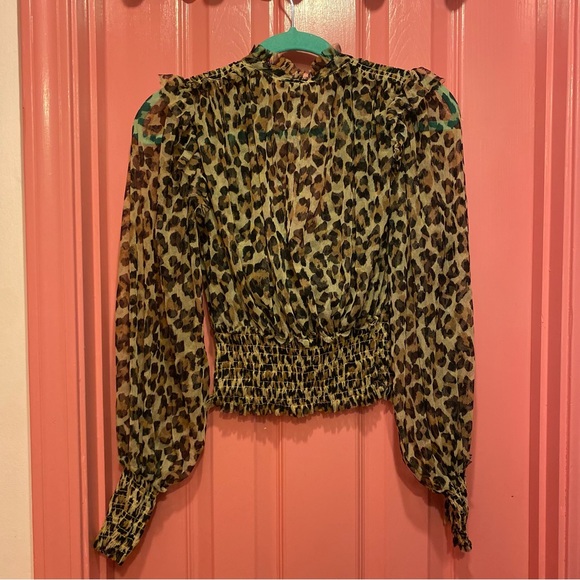 Free People Printed Twyla Leopard Combo Top - Picture 4 of 5